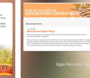 Rape Recovery Center Website - Download Brochure area and Upcoming Events