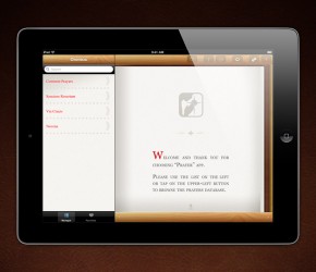 Prayer app for iPad - Main screen